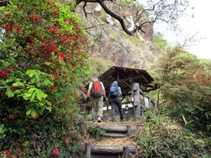 山頂直下のあずまや